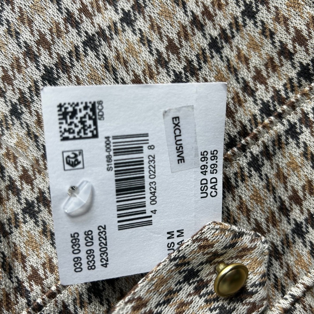 American Eagle Pinafore Dress Women M Brown Houndstooth Academic Dark Academia - Picture 3 of 8